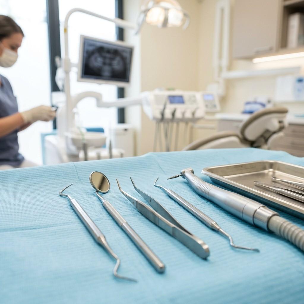 Clinical anatomical model showing wisdom tooth removal oral surgery